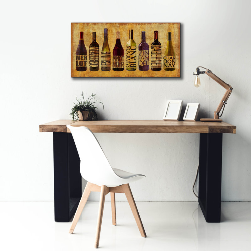 «All Wined Up» par Art Licensing Studio, art mural sur toile, 40 po x 20 po
