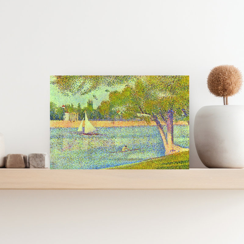 Banks of seine, reproduction d'art classique classique, H 12 po x l 18 po