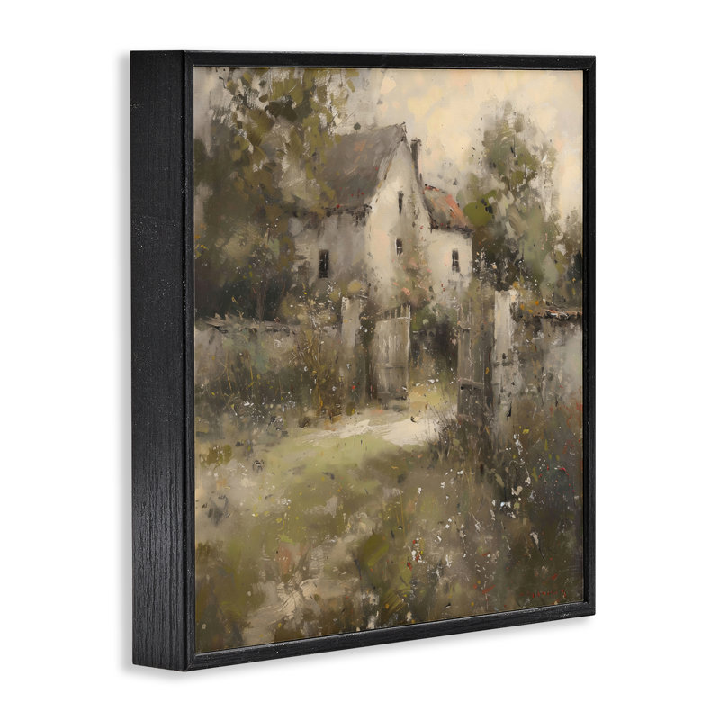 Giclée encadrée par Overgrown Hazy Cottage, conception par Creative Studio, H 12 po x l 12 po, Giclée encadrée noir minuit