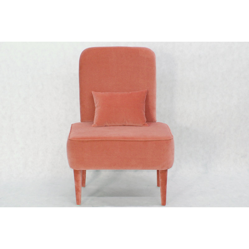 Pastel Upholstered Accent Chair, Orange