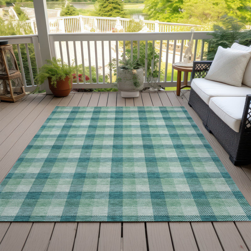 Nahlia Blue Washable Indoor-Outdoor Rug - , 9' x 12'