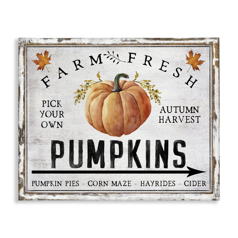 «Farm Fresh Pumpkin», art mural sur toile par Creatif Belle, H 16 po x l 20 po
