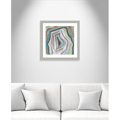 Agate moderne bleu sarcelle - peinture encadrée