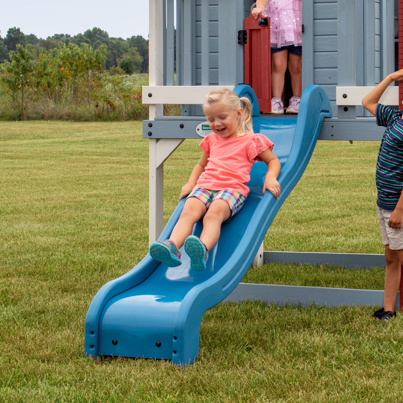 Beacon Heights Elevated Cedar Playhouse with Slide and Ladder