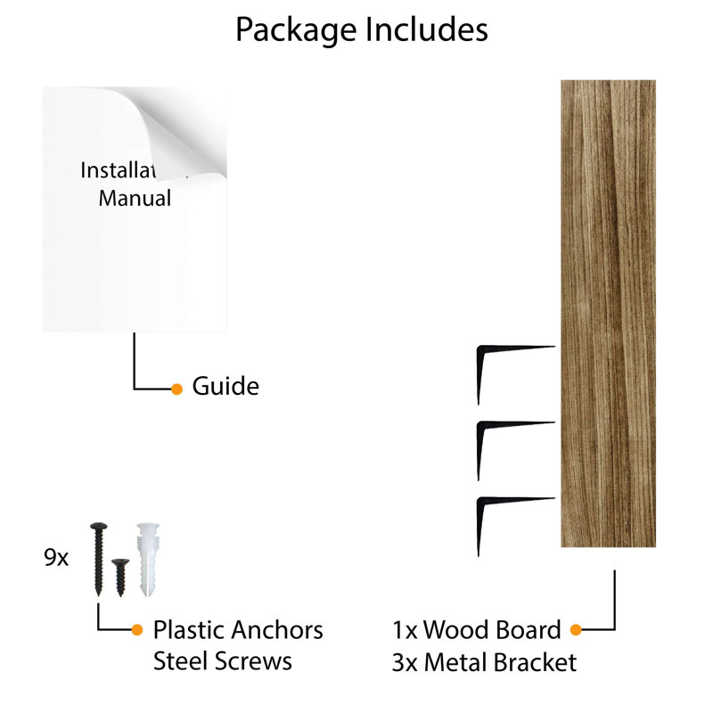 48'' Wall Bookshelves, Wood Floating Shelves, Deep Shelves Wall Mounted, Living Room Shelf, 6.6" H x 48" W x 10" D