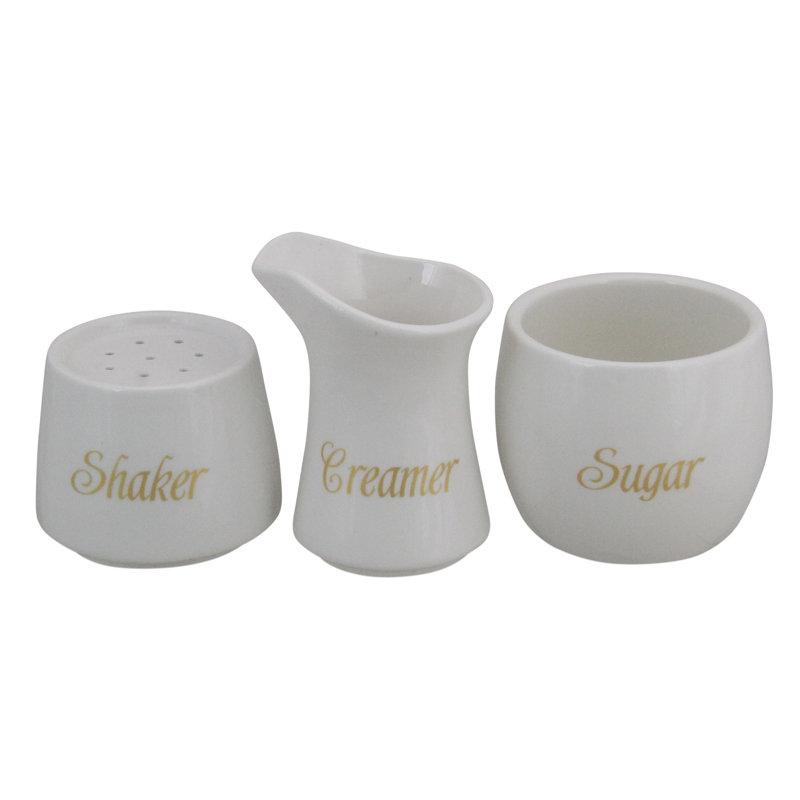 Steelman Ceramic Stackable Creamer Shaker and Sugar Pot Set