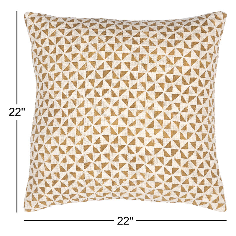 Coussin Zetta, Beige / Chameau, Inférieur, 22 po x 22 po