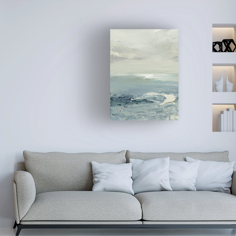 «Waves II» par Julia Purinton - peinture sur toile tendue, H 47 po x l 35 po x P 2 po
