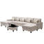 Canapé modulaire double en lin 6 pièces avec pieds interchangeables 152 po Nolan