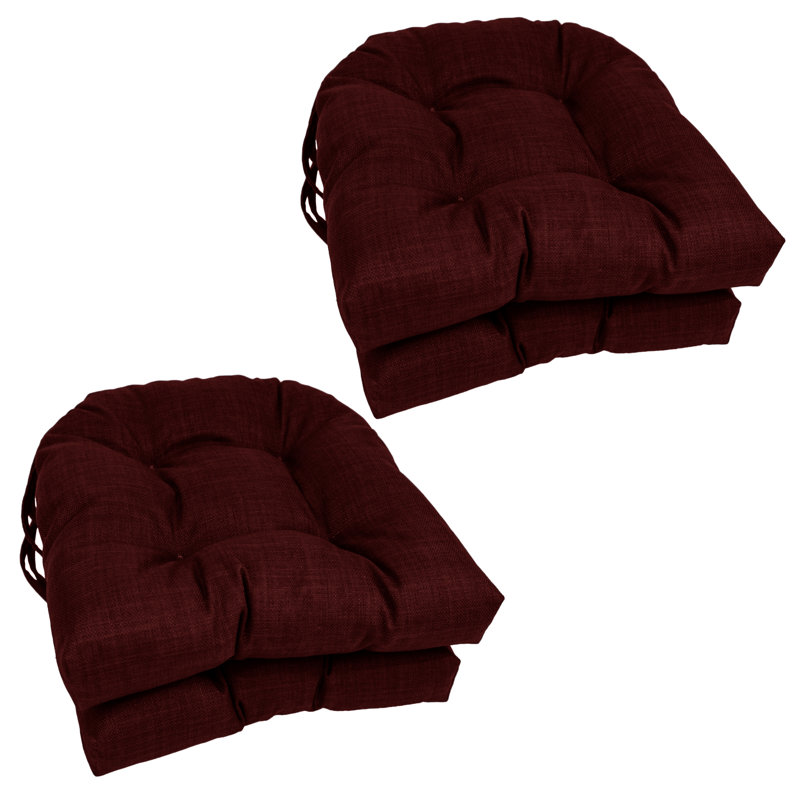 Outdoor 3.5'' Dining Chair Seat Cushion, Merlot