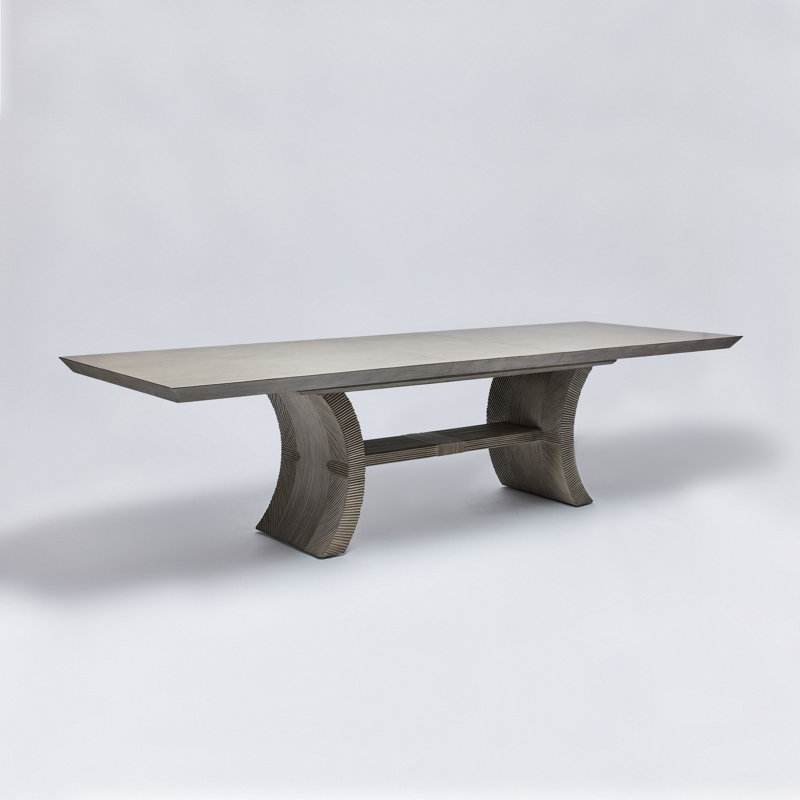 Deerfield Solid Oak Dining Table, Washed Gray