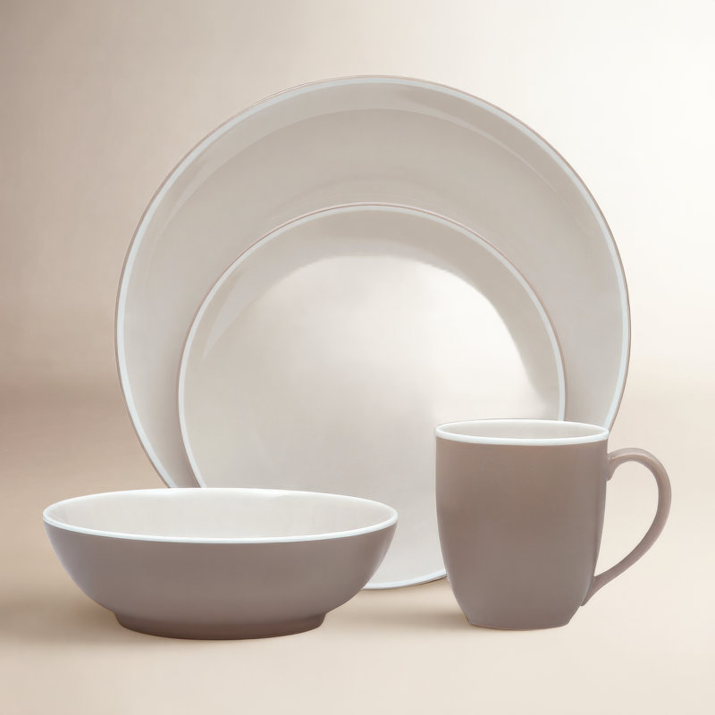 Couvert individuel 4 pièces Noritake ColorTrio Coupe, Argile