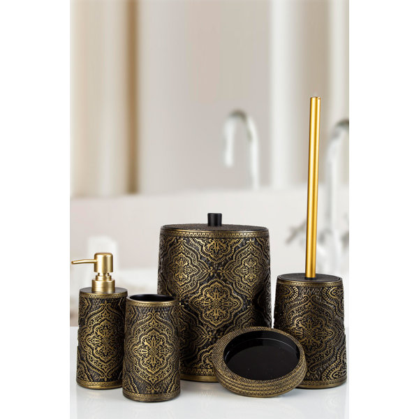 Badezimmerzubehör-Set 5-teilig Mattschwarz – 61 Cm Handtuchstange, Ring, Haken, Toilettenpapierhalter, SUS304 Edelstahl