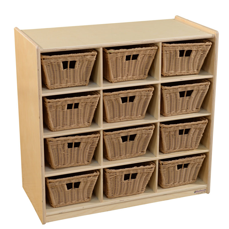 12 Compartment Cubby with Casters, Yes, Assorted