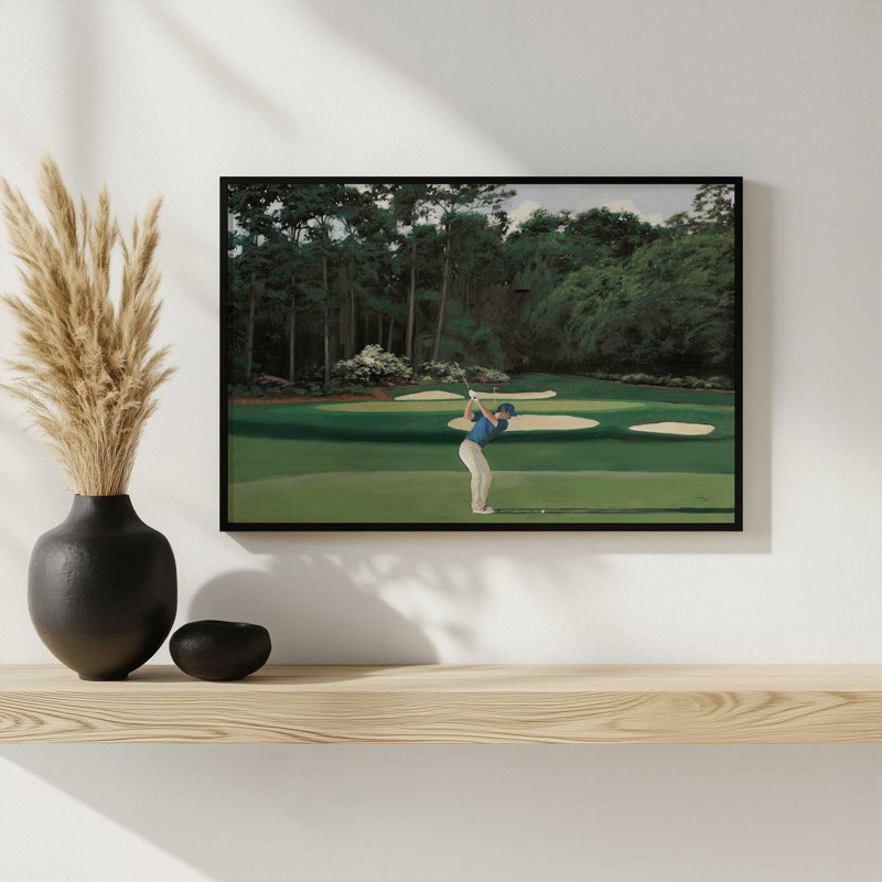 «The Fairway I» par Wellington Studio, reproduction d'art, L 18 po x H 12 po, Doré, Impression encadrée