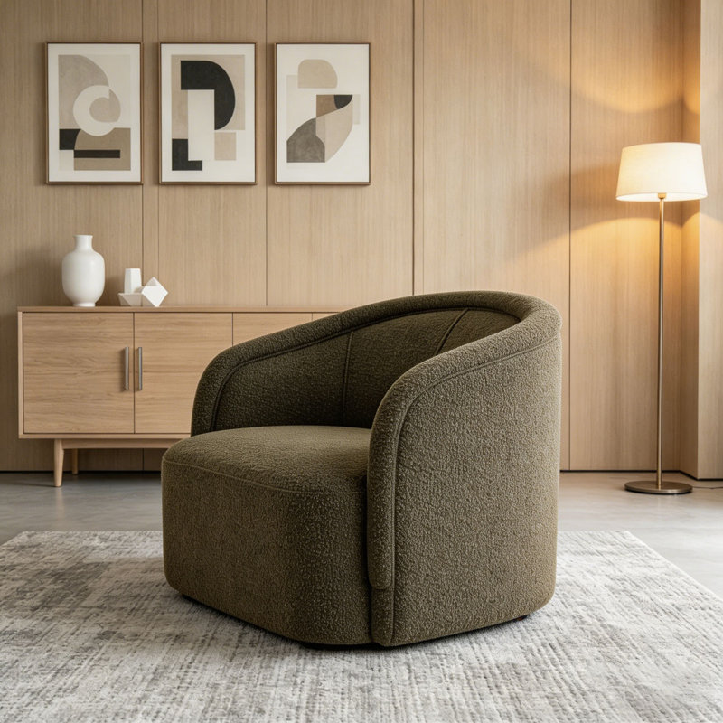 Fauteuil d'appoint incurvé, Vert