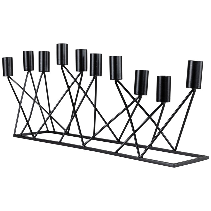 Bougeoir à bougie Modern 10, 22,5 po, noir