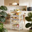 5-Tier Storage Trolley With Pull-Out Baskets, Kitchen Shelf With Wheels, Handle,  Golden Oak And Matte