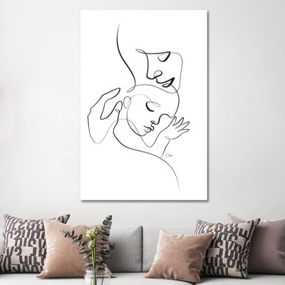 Newborn Nursery One Line Drawing by Dane Khy - Wrapped Canvas Print