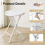Ensemble table et chaises pliantes 5 pièces avec 4 tabourets, gain de place pour la cuisine et le petit-déjeuner, mobilier idéal pour les petits espaces (appartement, dortoir), acier et PEHD, blanc-1572226085