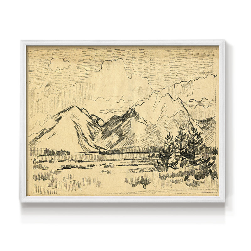 Hatched Horizon II -Framed Print - Restickable, H 16 po x l 20 po, Blanc