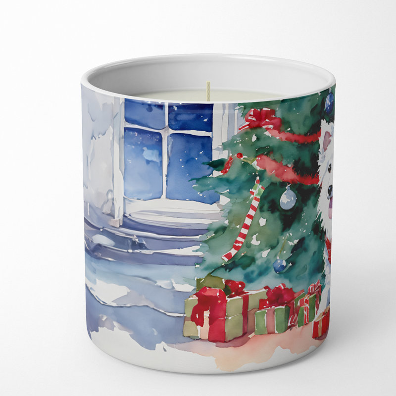 Bougie de Noël parfumée avec support en céramique