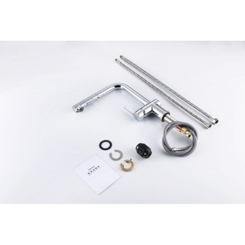 Pull Out Single Handle Kitchen Faucet, Chrome Plated