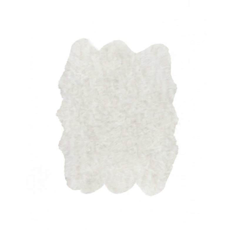 Tapis 60 po x 72 po x 1,5 po blanc cassé en fausse peau de mouton
