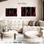 Ensemble de 3 pièces de vin rouge sur toile-2097951464