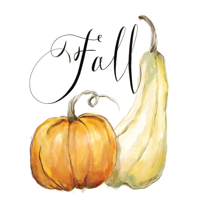 Fall Pumpkins - Wrapped Canvas Print, 30cm H x 30cm W