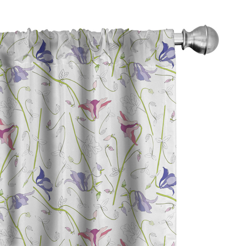 Paire de rideaux semi-transparents avec passe-tringle, 28 po x 63 po