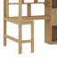 Lit mezzanine en bois avec bureau intégré, DEL, tablettes de rangement, armoires et escalier-1565812304