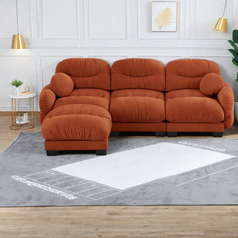 Canapés modulaires en chenille à compression, siège en L 3 places pour la maison