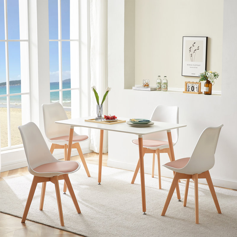 Navin 4 - Person Dining Set, Pink, 73cm H x 47cm W x 41cm D