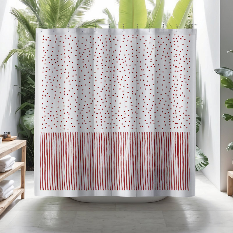 Coco Shower Curtain, Red