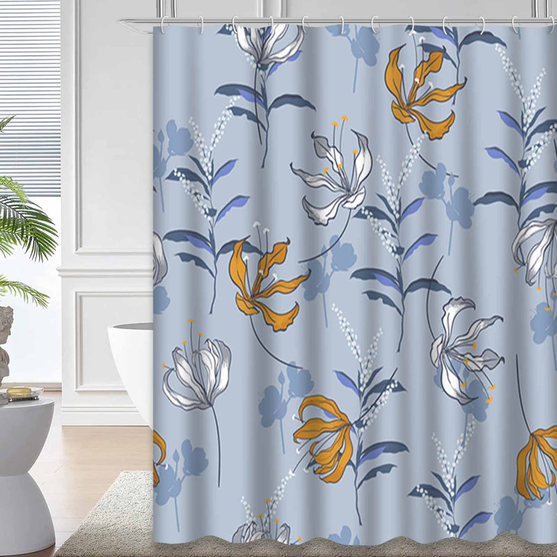 Magnifique rideau de douche avec 12 crochets, L 72 po x l 78 po