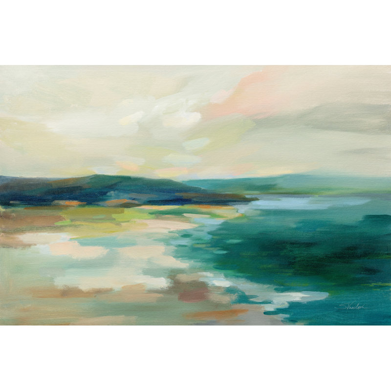 Pastel Lake by Silvia Vassileva - Wrapped Canvas Painting, 61cm H x 91cm W x 3.8cm D