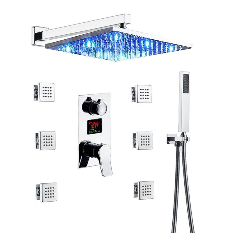 Système de douche complet thermostatique avec soupape grossière