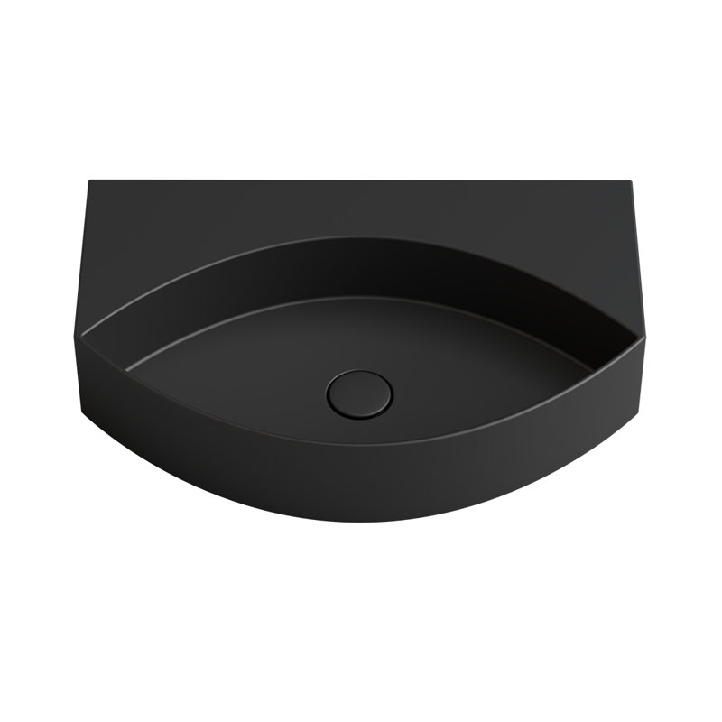Occhio 25.3 in. L Bathroom Sink, Glossy White, No Hole