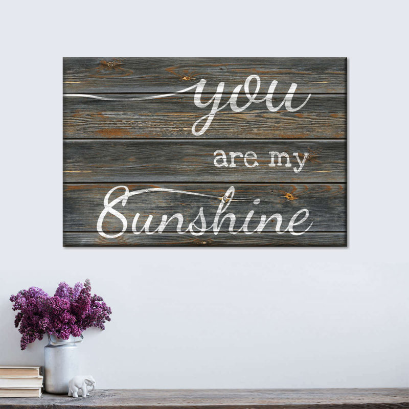 «You Are My Sunshine Typographie I», reproduction sur toile tendue, H 30 po x l 45 po x P 1,25 po