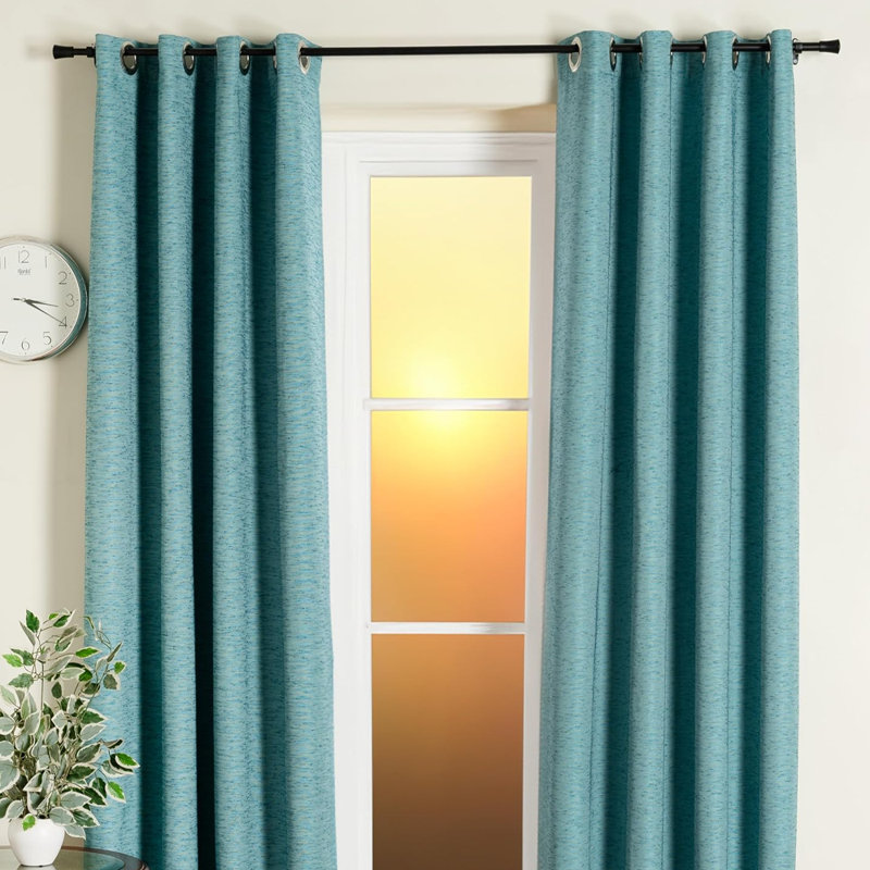  Tringle à rideaux pour fenêtres 44 - 120 po, tringle à draperie extensible robuste en métal 3/4 po, tringle à rideaux réglable avec embouts décoratifs en cône inversé pour le salon, noir mat