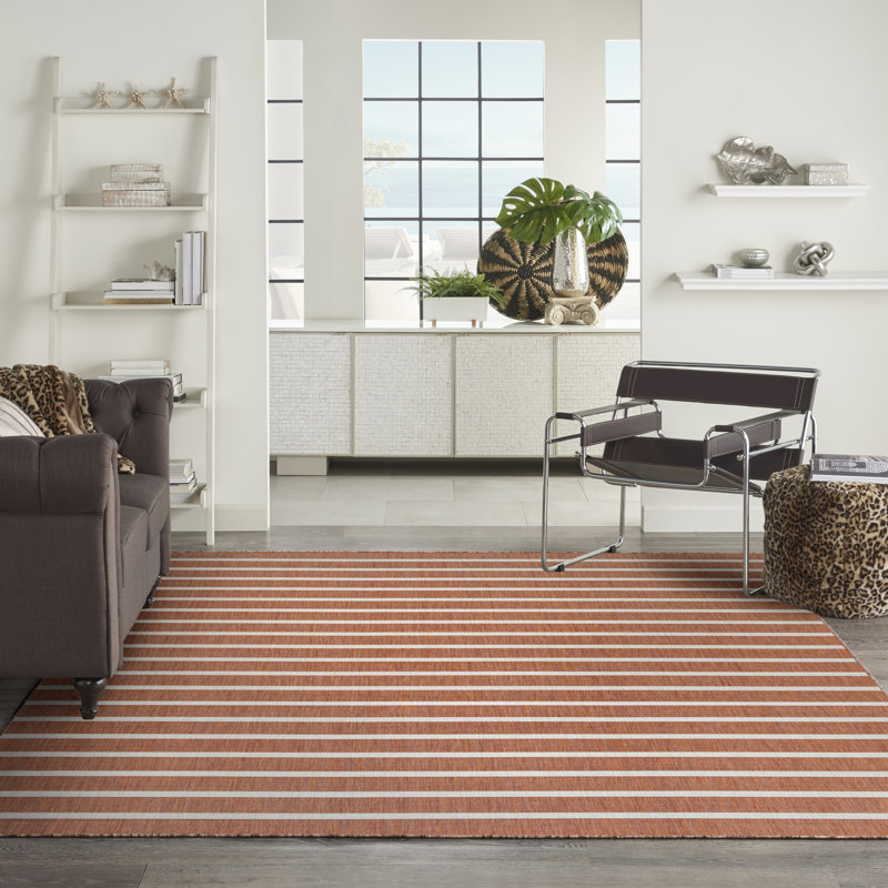  Tapis ivoire terre cuite moderne 12 pi x 15 pi Positano, Rectangle 12' x 15'