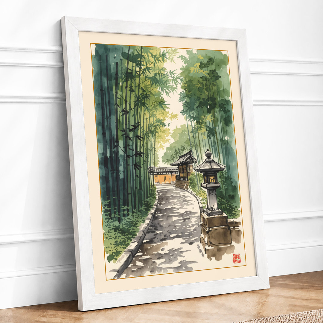 Path Through Bamboo Japandi - Framed Print
