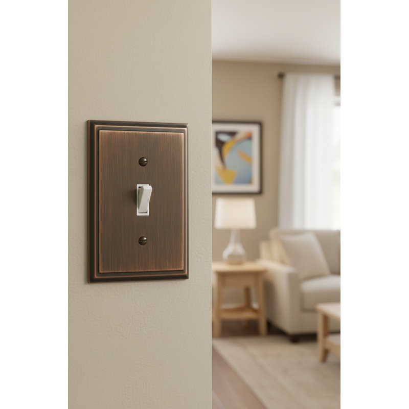 Mulholland 1-Gang Toggle Light Switch Wall Plate, Oil Rubbed Bronze