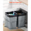 Poubelle coulissante pour armoires de cuisine, 35 QT x2, double bac à déchets sous évier, contenant à déchets encastré, avec système coulissant à extension complète en métal robuste et poignée.