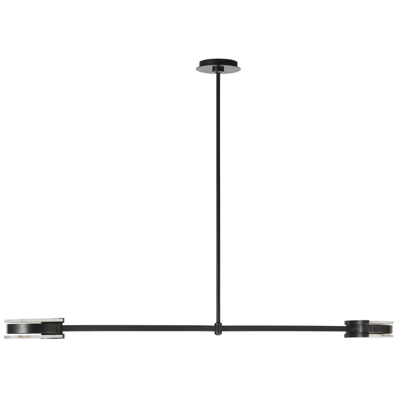 Kelly Wearstler Melange 63" Linear Pendant with Alabaster, Bronze