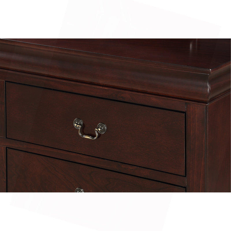 Commode 1 pièce à 5 tiroirs Louis Philip, Cerisier