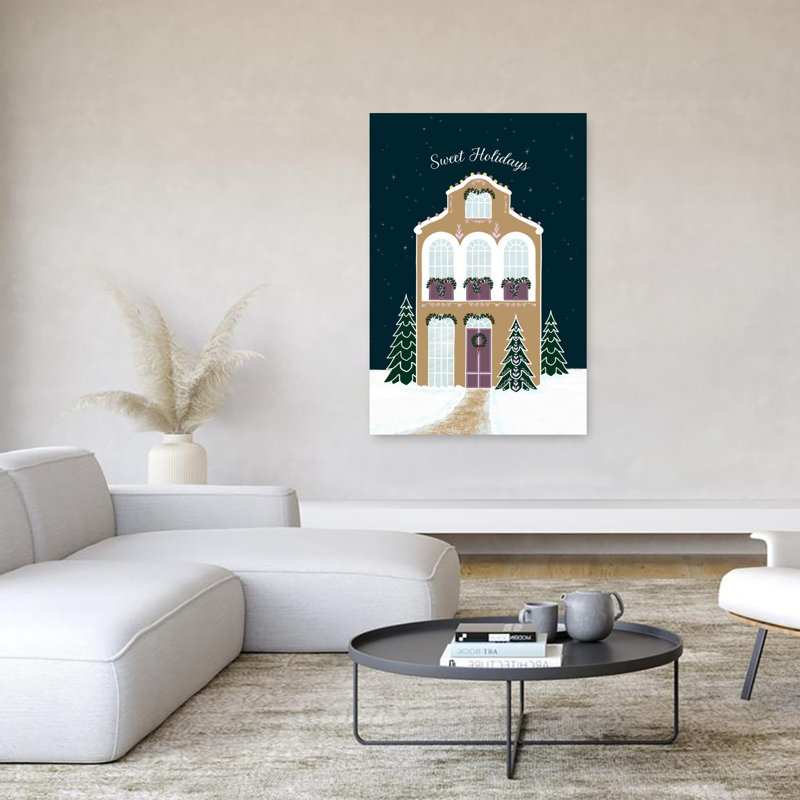 Impression d'art mural «Sweet Holiday House Peaceful Tranquil Whimsical Winter», 60" H x 40" W