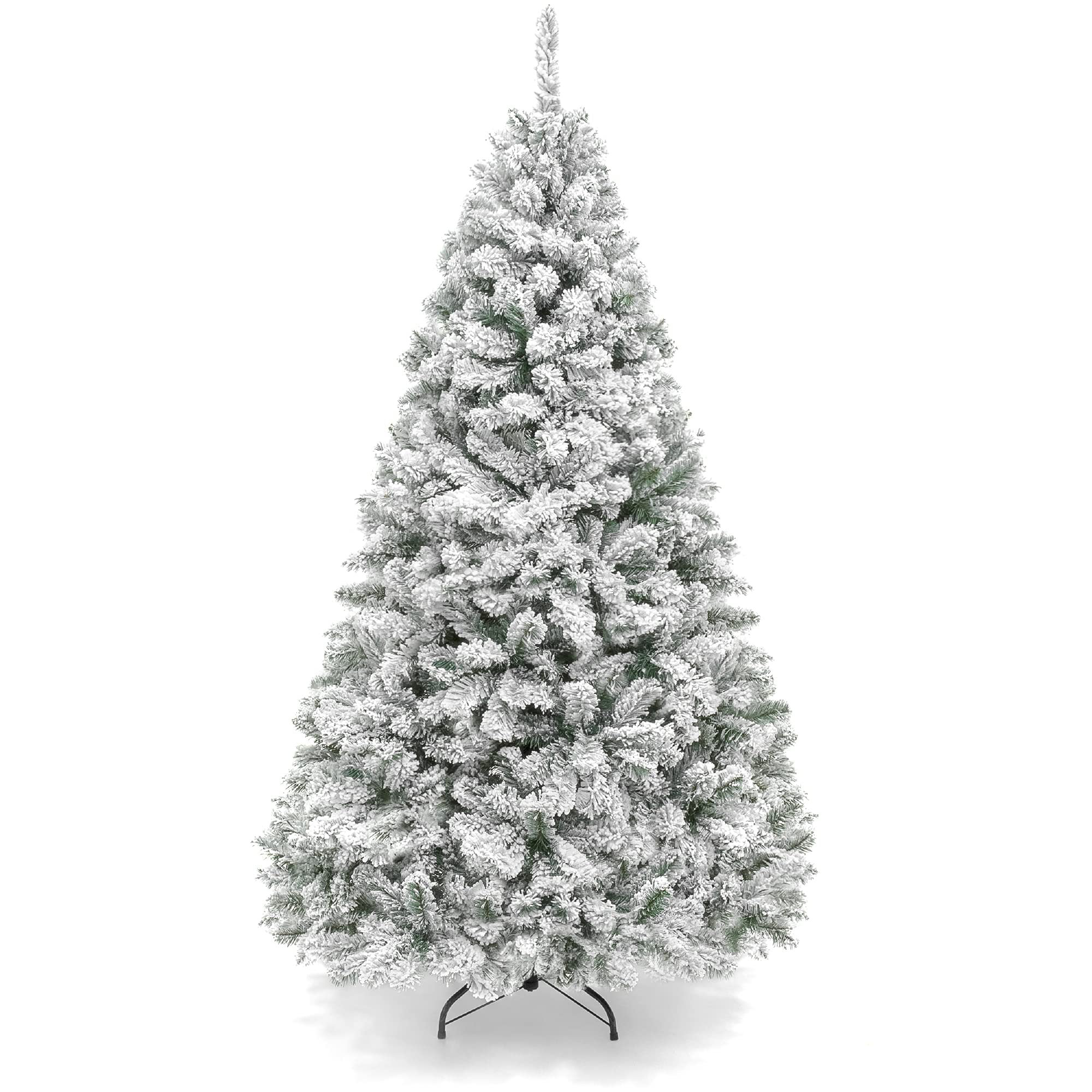 7.5' Flocked Artificial Pine Christmas Tree