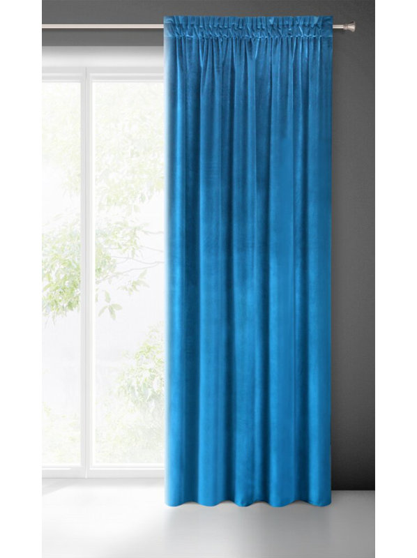 Samanta Blackout Curtain Single Panel, Blue